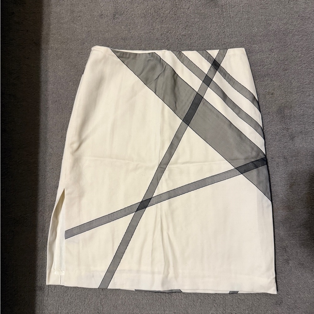 Express Cream Gray Geometric Pencil Skirt Size 3 4 Office Career Skirt